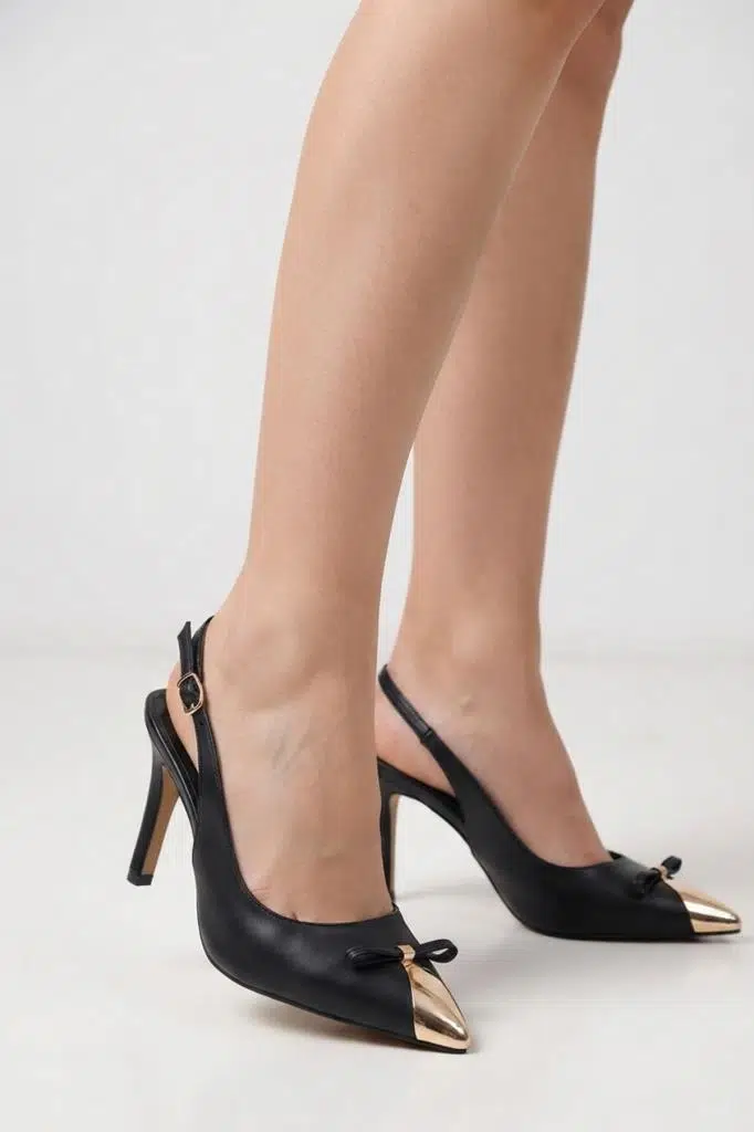 Kuum London K145-25882 Kadın Topuklu Arkası Açık Stiletto Ayakkabı