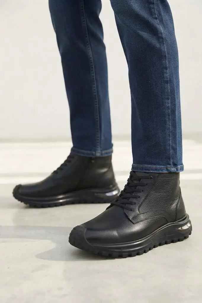 Pisagor Ps-1830 Erkek Hakiki Deri Casual Bot
