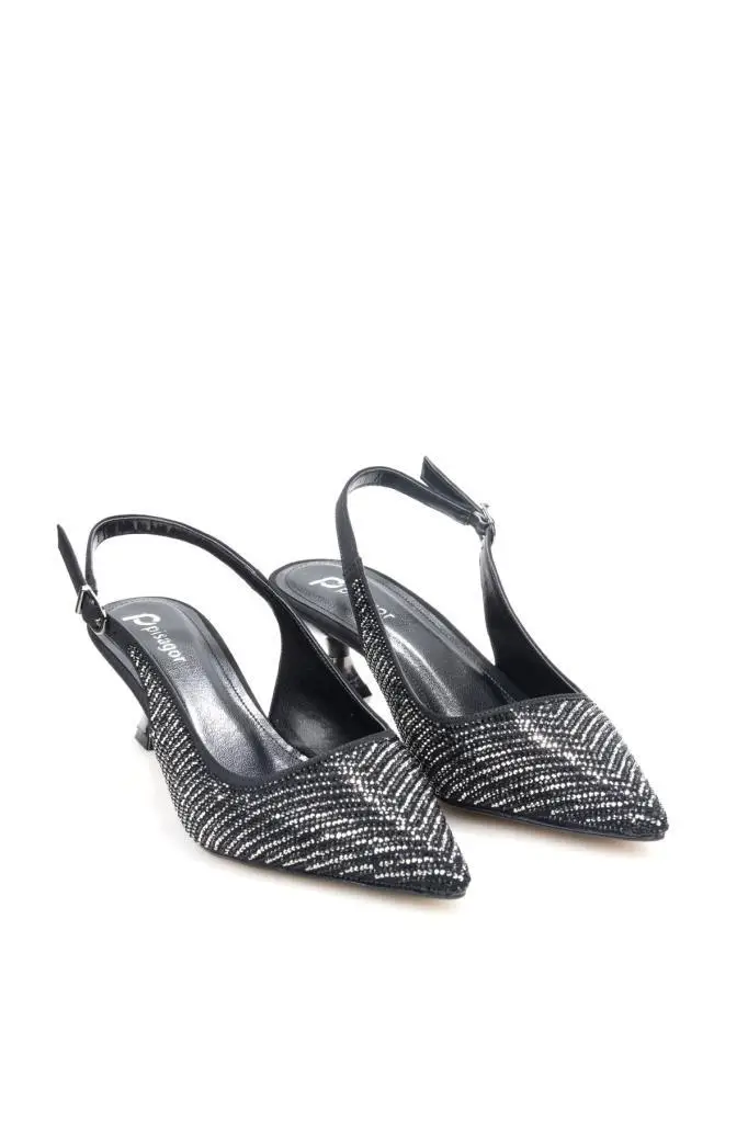 Pisagor Ps-32350 Kadın 4 Cm Arkası Açık Taşlı Abiye Stiletto Ayakkabı Pisagor Ps-32350 Kadın 4 Cm Arkası Açık Taşlı Abiye Stiletto Ayakkabı