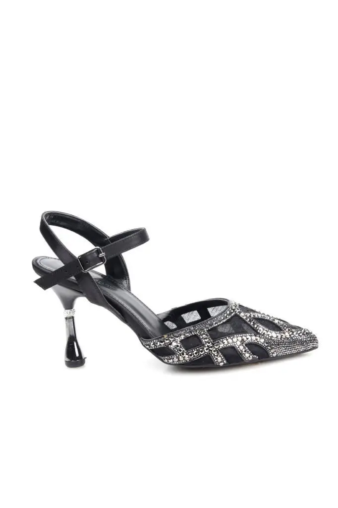 Pisagor Ps-33350 8,5 Cm Topuklu Kadın Taşlı Arkası Açık Stiletto Abiye Ayakkabı Pisagor Ps-33350 8,5 Cm Topuklu Kadın Taşlı Arkası Açık Stiletto Abiye Ayakkabı